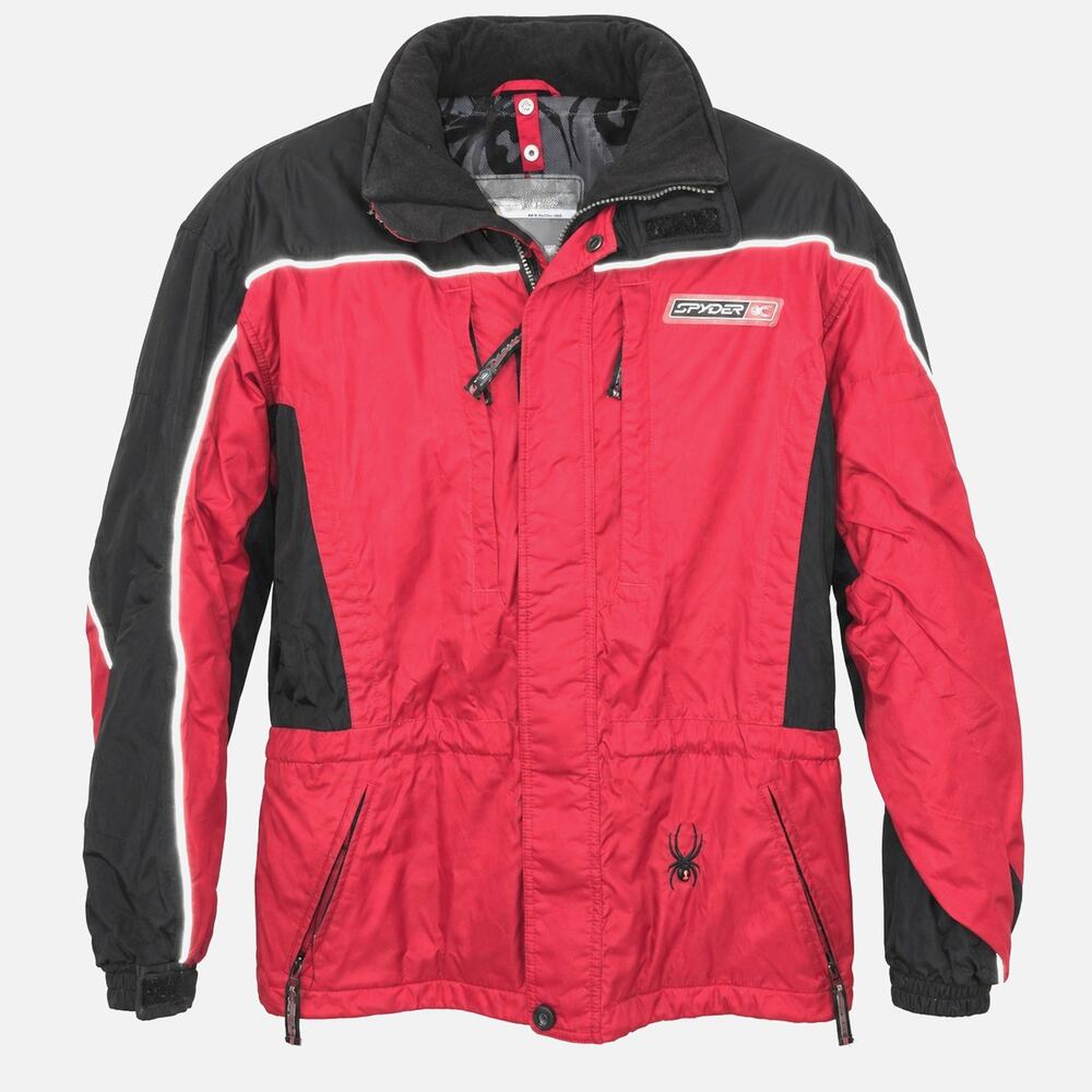 Spyder Mens S Insulated Ski Jacket Red Skiing Snowboarding Pockets Missing Hood